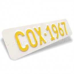 Targhe svizzere personalizzate con nome COX 1967