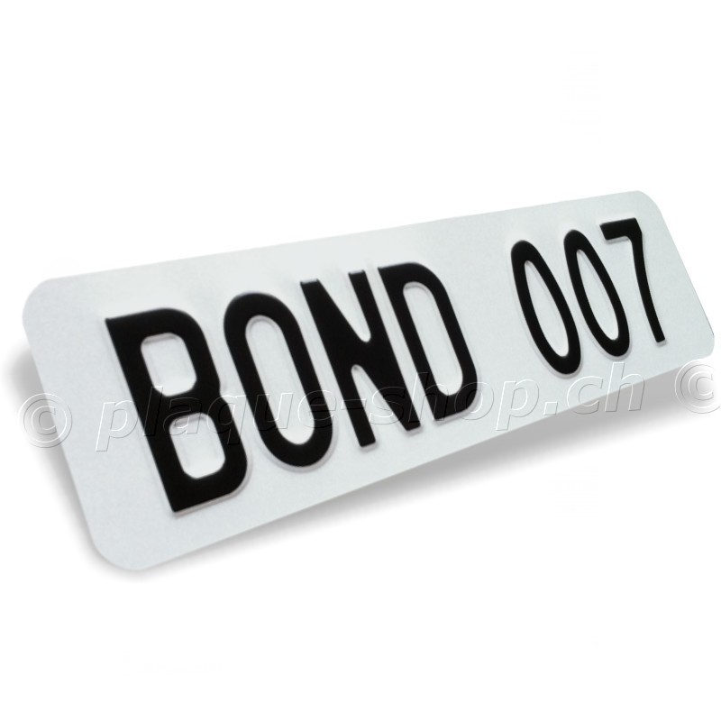 BOND 007 Plaque minéralogique suisse avant (80x300mm)