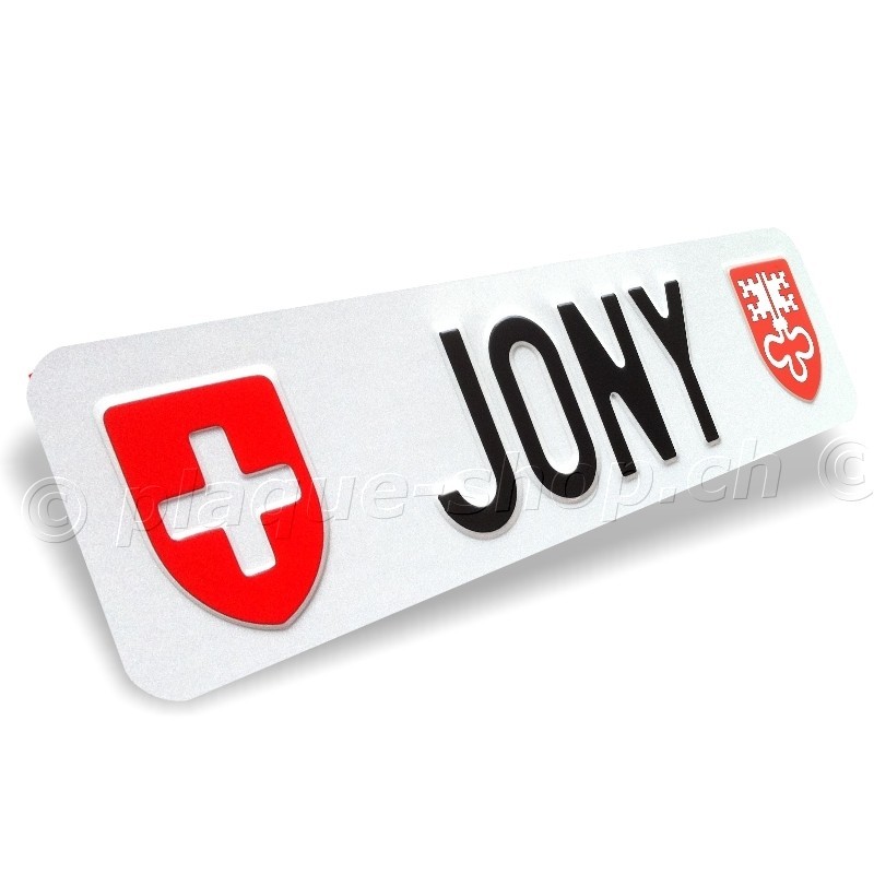 Plaque d'immatriculation fantaisie, imprimée à votre nom JONY
