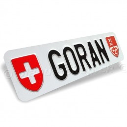 Targa svizzera personalizzata con il tuo nome GORAN