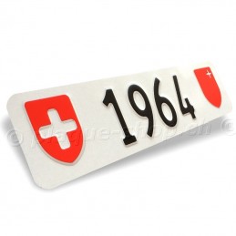 Targa svizzera personalizzata con il tuo testo 1964