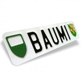 Targa svizzera personalizzata con il tuo nome BAUMI