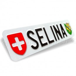 Plaque d'immatriculation fantaisie, imprimée à votre nom SELINA